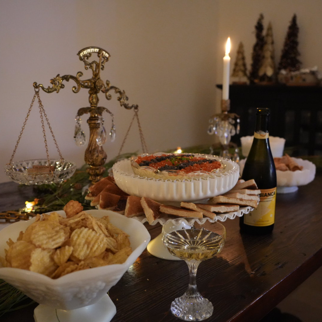 Easy Caviar Pie Recipe (Apéro with Chips + Spumante)